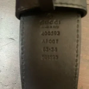 Woman’s leather Gucci belt, blue with gold buckle, size 34, barely used. Authentic Gucci Blue Calfskin Leather Gold Interlocking G  main image 2